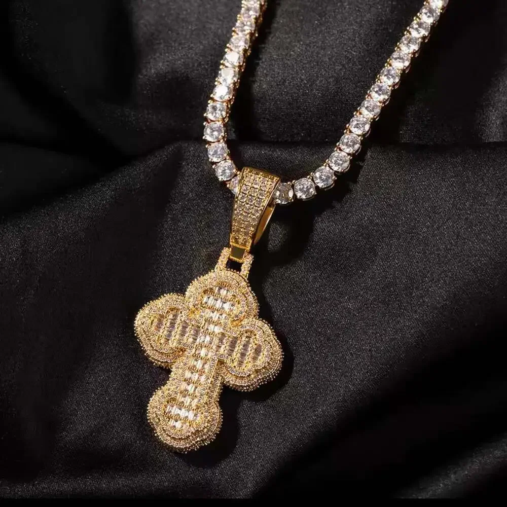 Cross Tennis Necklace With Cross D 4 Ff